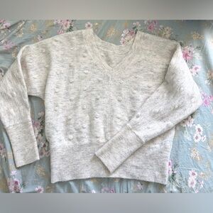 William Rast Light Gray V-Neck Sweater